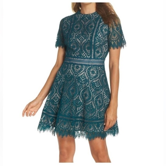 Bb DAKOTA On List Lace Fit & Flare Dress - Picture 1 of 6